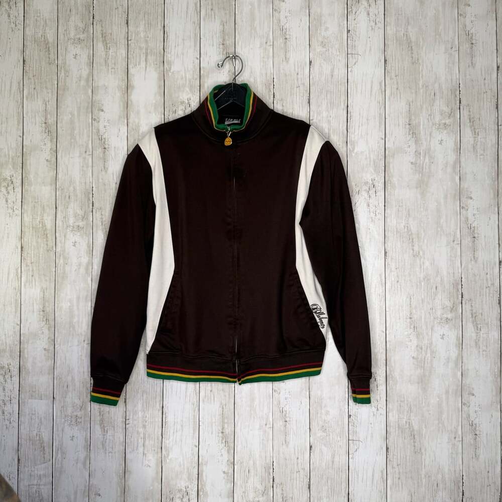 Billabong Vintage Brown & White Track Jacket Full Zip Men's Medium